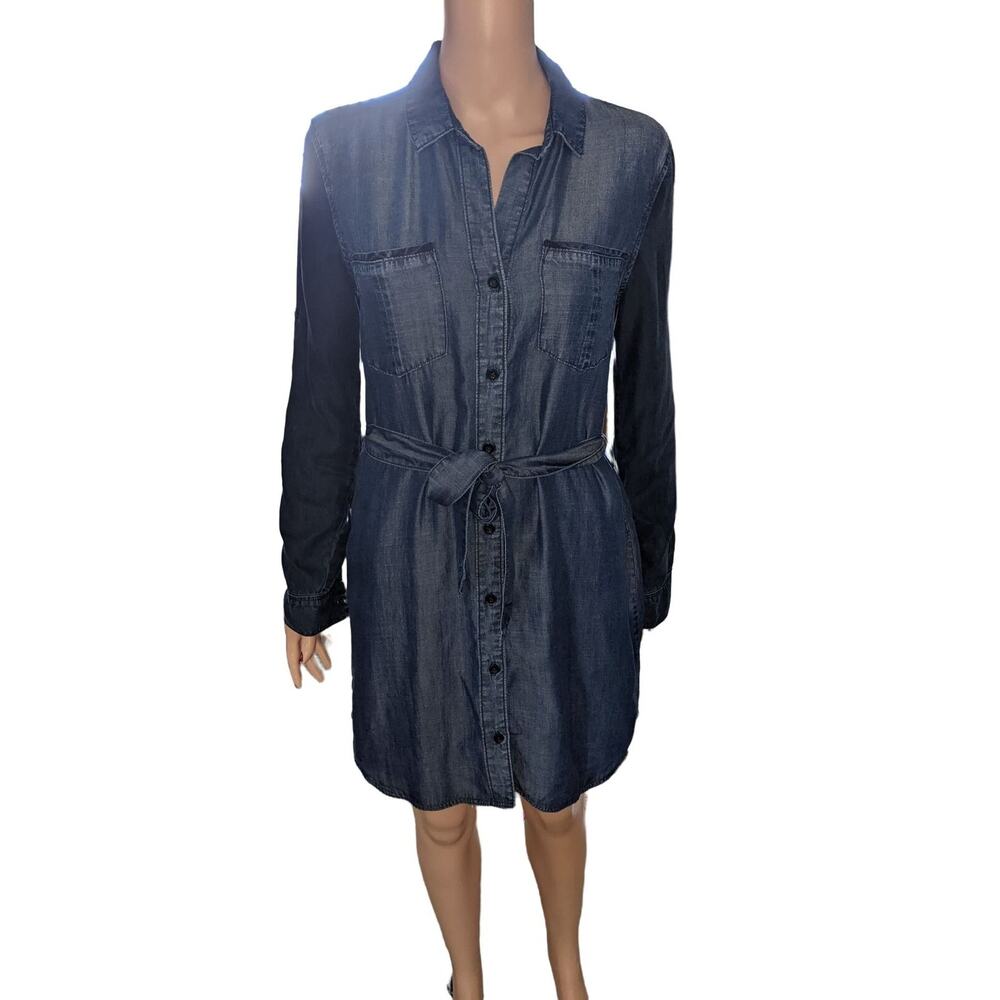 Anthropologie Cloth & Stone Chambray Belted Shirtdress XS